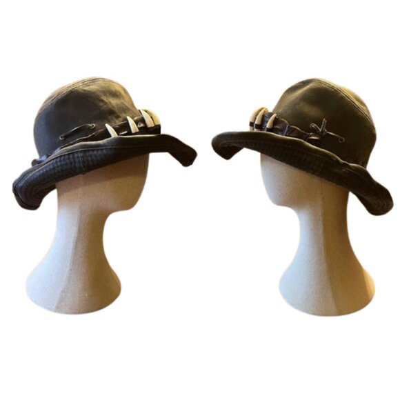 Genuine Australian Crocodile Leather Hat Band with 7 Crocodile Teeth - Picture 5 of 7